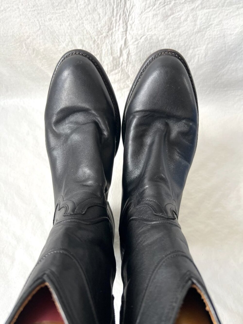 Tecovas boots Earl Roper midnight black leather pull on mens 11 EE wide western - Picture 5 of 13